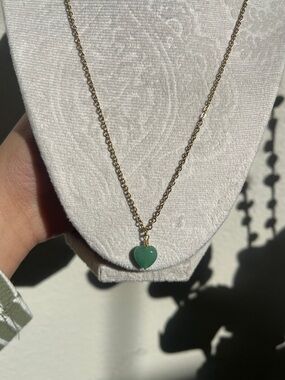 Handmade Heart Shaped Green Aventurine Necklace